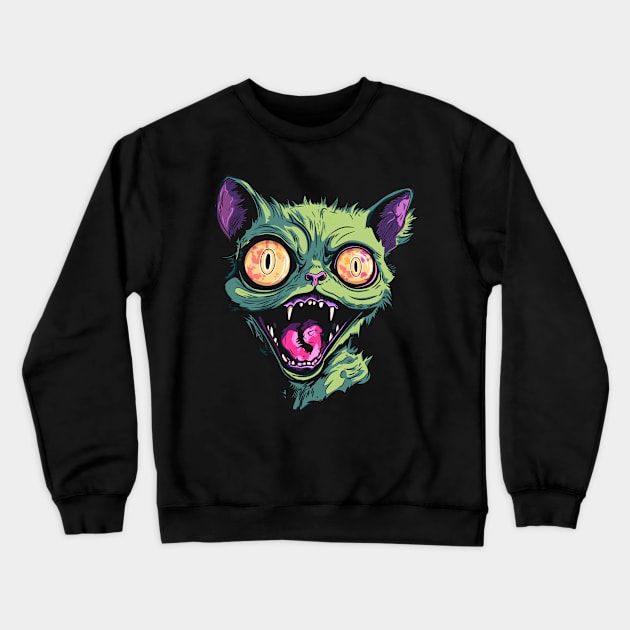 Zombie Cat Crewneck Sweatshirt by ForAnyoneWhoCares